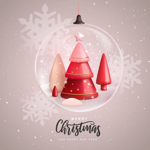 istock Christmas holiday background with realistic 3D plastic Christmas trees. Merry Christmas and Happy new Year greeting card. Vector illustration 1418199309