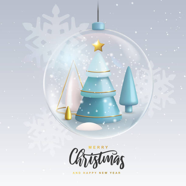 istock Christmas holiday background with realistic 3D plastic Christmas trees. Merry Christmas and Happy new Year greeting card. Vector illustration 1418202461