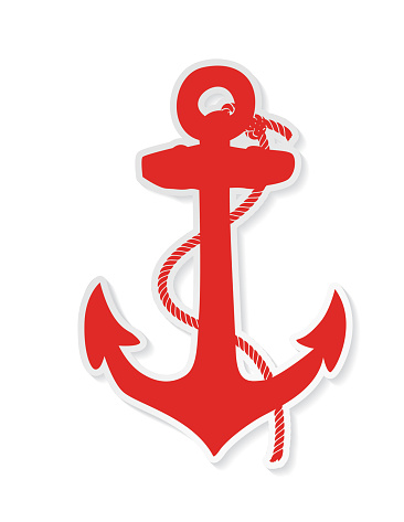Ships anchor on a transparent background. Flat colors