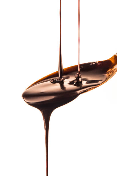 istock Delicious smooth chocolate sauce, flowing chocolate sauce 1418202848