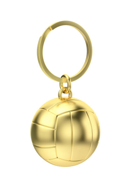 istock Gold keychain with volleyball ball 1418203145