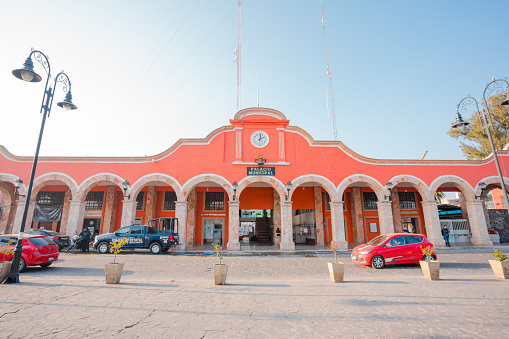 State of Mexico, Mexico; february 19 2022: municipal palace of san juan teotihucan in the morning.
