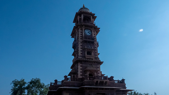 Jodhpur Rajasthan, India – February 1, 2014 : Old clock tower called ghanta ghar in jodhpur city, Rajasthan, India