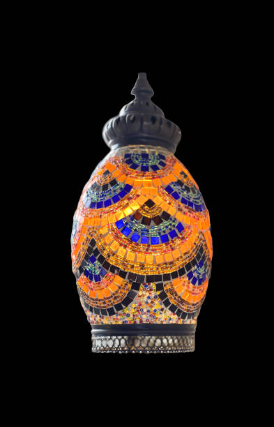 istock Oriental mosaic lantern. Eastern art. Patterned decorative pendant lamp. Islam. Isolate. 1418215448