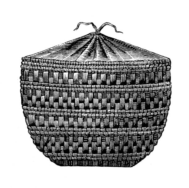 Antique illustration, ethnography and indigenous cultures: North Asia, Koryaks basket