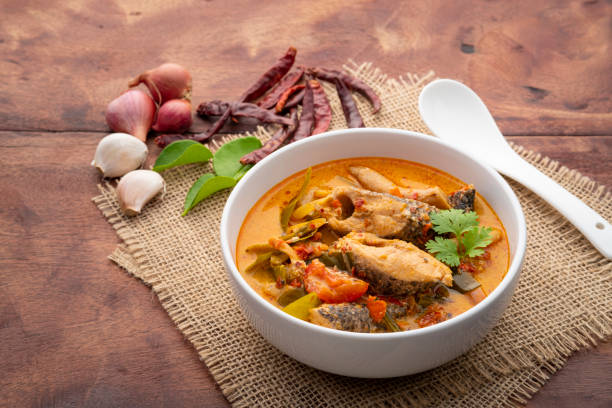 istock Tom yum pla,Creamy spicy soup with snake head fish 1418221472