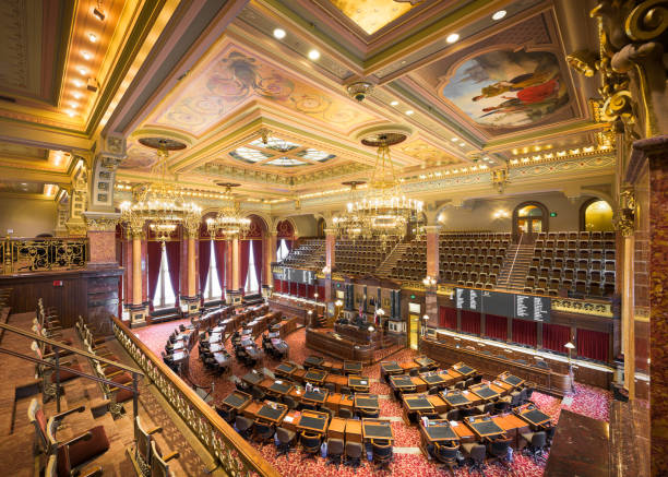 Senate Chamber of the Iowa State Capitol - fotografia de stock