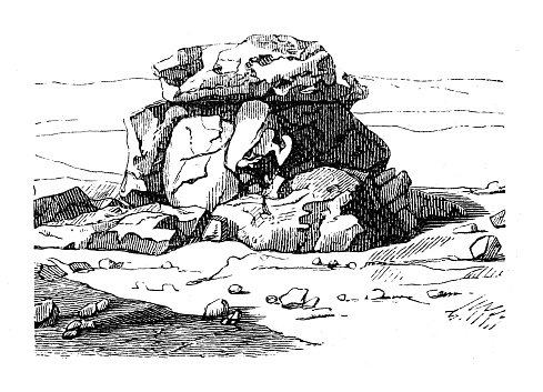 Antique illustration, ethnography and indigenous cultures: Arabia and Middle East, Syria sepulcher dolmen