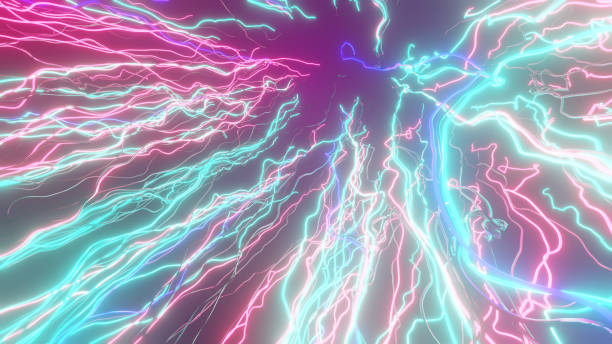 istock abstract glow wave background, desktop wallpaper, 3d render electric blot. 1418226145