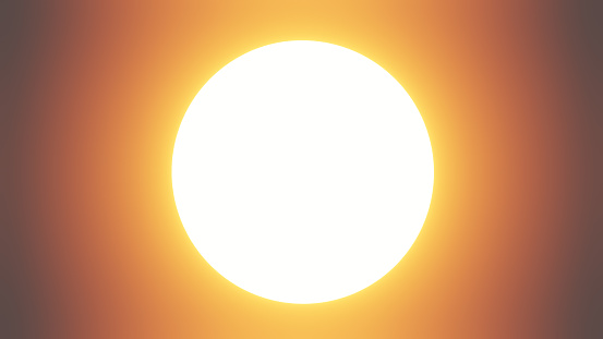 3d rendered of shining sun