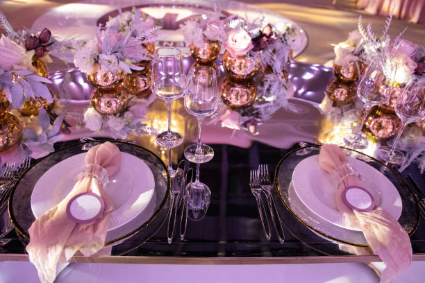 istock Decorated served table for wedding party or other event 1418227423