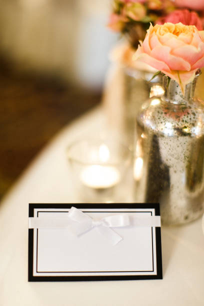 istock Nameplate for a guest on the table at a wedding party 1418227472