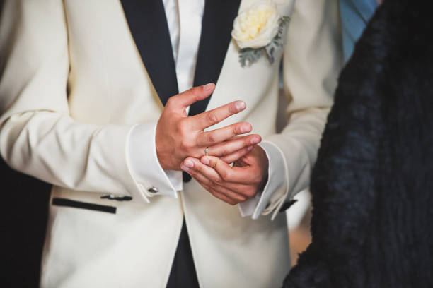 istock Groom in the morning during wedding preparations 1418228220