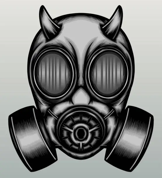 Vector illustration of Demon gas mask