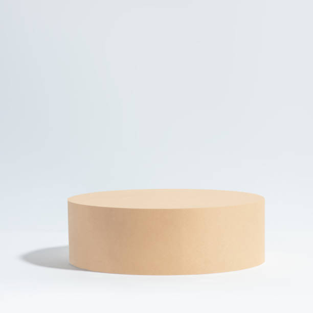 istock White background with beige podium. Background for goods, cosmetics. 1418233939