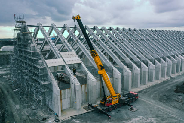 プレキャストモンタージュ - crane construction construction site building activity ストックフォトと画像