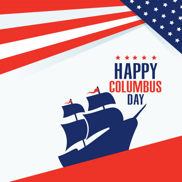 Columbus day greeting card or background vector Columbus day greeting card or background vector columbus day stock illustrations