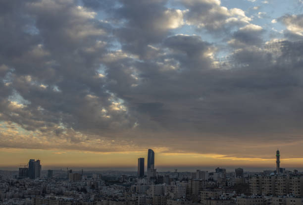 amman al tramonto - amman foto e immagini stock