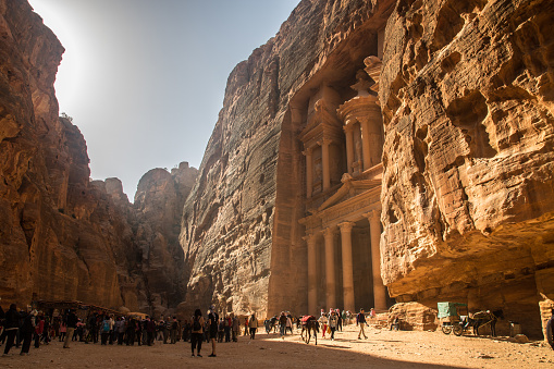 The city of Petra, capital of the Nabataean Arabs, is one of the most famous archaeological sites in the world, it is Located 240 km south of the capital Amman and 120 km north of the red sea town of