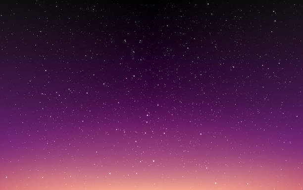illustrazioni stock, clip art, cartoni animati e icone di tendenza di sfondo del cielo notturno. carta da parati al tramonto con stelle. texture stellata sfocata. sfondo astratto per poster, brochure o sito web. illustrazione vettoriale - red sunset sky abstract