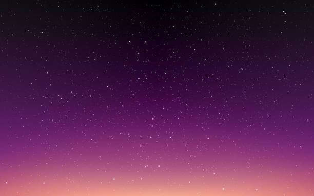 istock Night sky background. Sunset wallpaper with stars. Blurred starry texture. Abstract space backdrop for poster, brochure or website. Vector illustration 1418278298