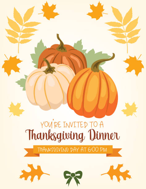 Thanksgiving Dinner Invitation Template Thanksgiving background template thanksgiving holiday drawings stock illustrations