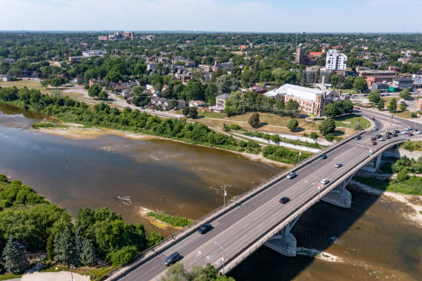 istock Aerial Lorne Bridge at Grand River, Brantford, Canada 1418283358
