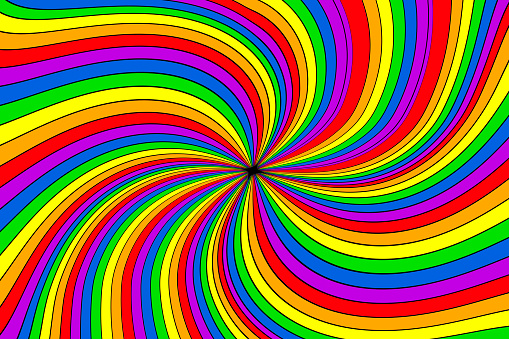 Rainbow effect spiral