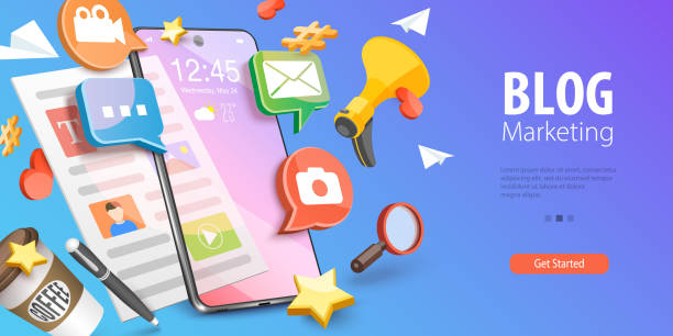 istock 3D Vector Conceptual Illustration of Blog Marketing 1418292165