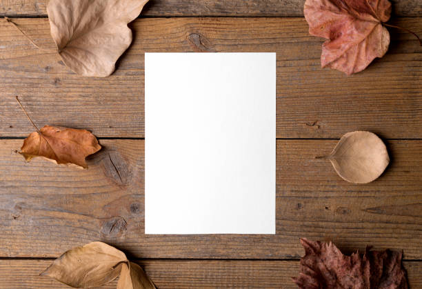 istock Thanksgiving mockup greeting card, DIY invitation, holidays preparation and creativity layout 1418292346