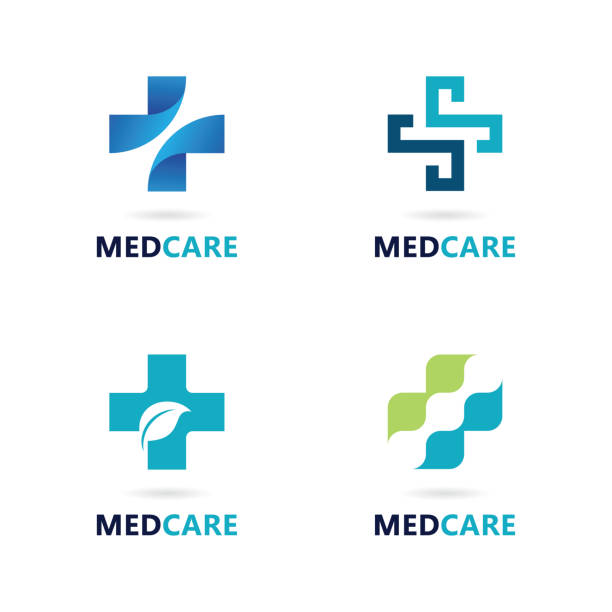 ilustraciones, imágenes clip art, dibujos animados e iconos de stock de vector del logotipo de atención médica - medical logos