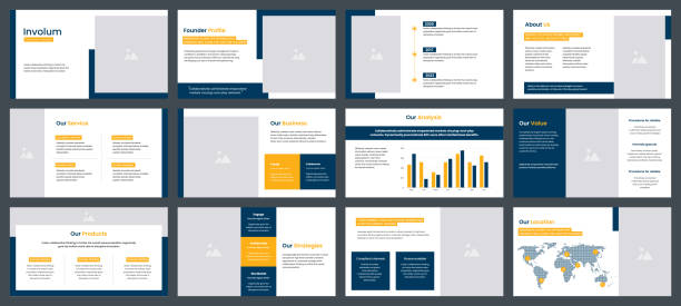 template desain slide presentasi powerpoint dan keynote. elemen infografis untuk templat presentasi. - desain-dokumen ilustrasi stok