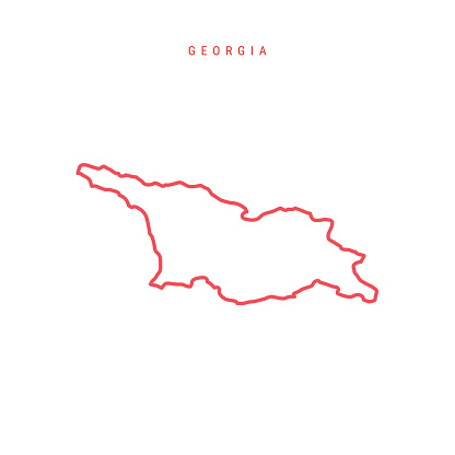 Editable Georgia Maps Georgia Editable Outline Map Vector Illustration Stock Illustration ...