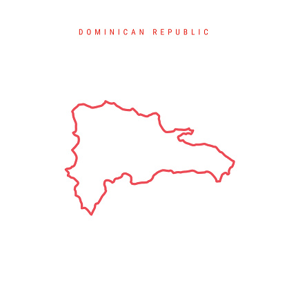 Mapa Rd Vector Ilustración de Mapa De Esquema Editable De República Dominicana ...