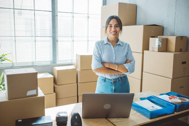 istock Female entrepreneur in e-commerce shop 1418301291