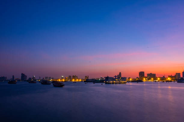 istock Morning sunrise at Pattaya, Thailand. 1418302941
