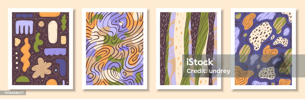 Patterns With Abstract Patterns Vector Illustrations Stock Illustration ...