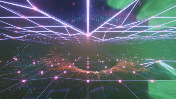 istock 4K Resolution of Digital Eye Wave Lines Stock Background 1418309672