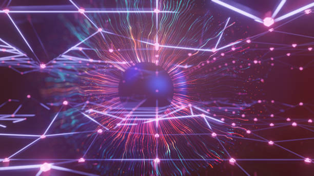 istock 4K Resolution of Digital Eye Wave Lines Stock Background 1418309673