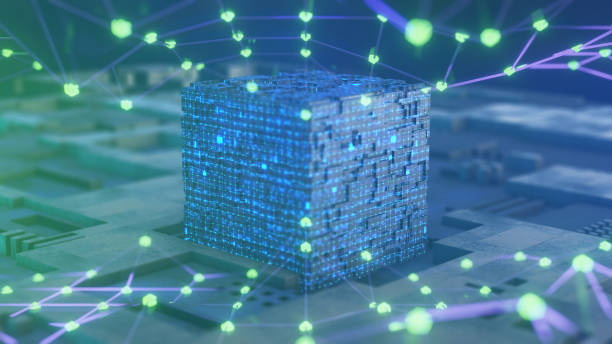 istock Bitcoin blockchain crypto currency digital encryption, Digital money exchange, Technology global network connections background concept. 1418309679