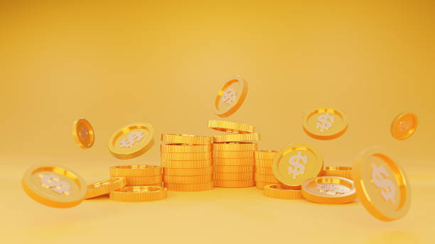 istock 3D rendering of stack of dollar coins. 1418311526