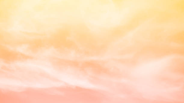 istock Yellow sky white cloud background. sunlight day with sky wallpaper backdrop. 1418332270