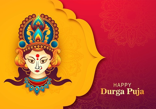 Navratri and durga puja festival cultural celebration card background