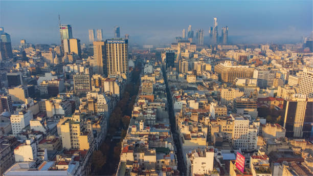 istock Avenida 9 de Julio in Buenos Aires, seen from above. 1418343036