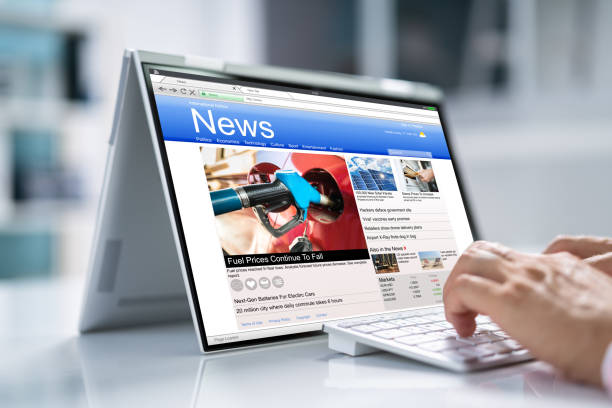 Man Reading News Website