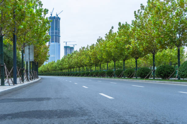 istock Empty urban road in the city 1418359093
