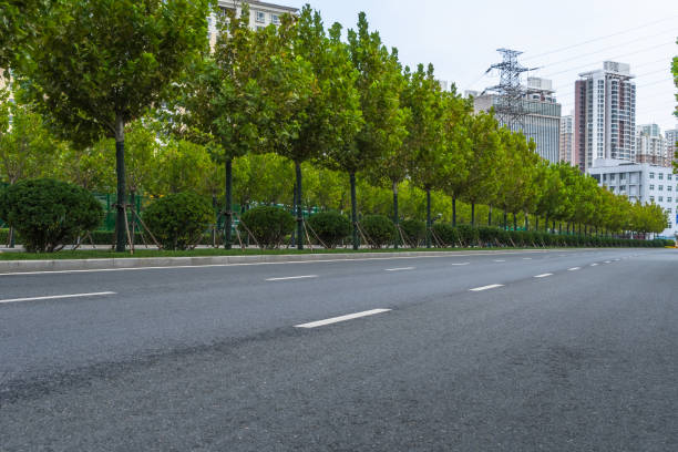istock Empty urban road in the city 1418359152