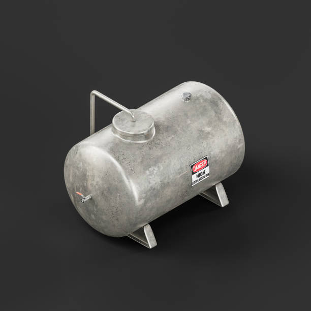 istock Isometric view Military water tank or fuel tank, isolated 3d rendering 1418362534