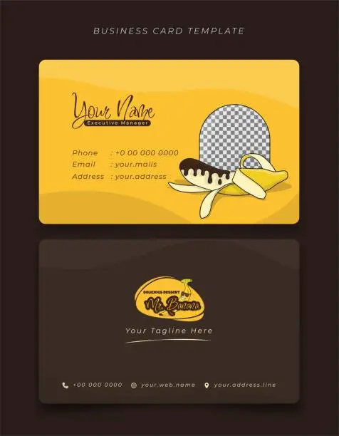 Vector illustration of Business card or id card template with banana for banana seller identity design
