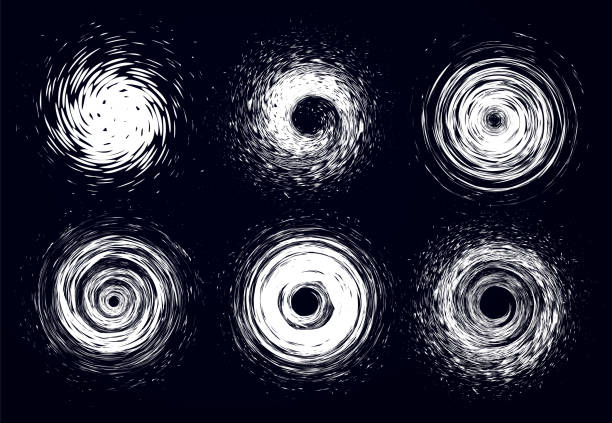 ilustrações, clipart, desenhos animados e ícones de conjunto de ícones de furacões com infográfico de linha de notícias, tufão e tornado gráfico, ilustração vetorial isolada - furacão